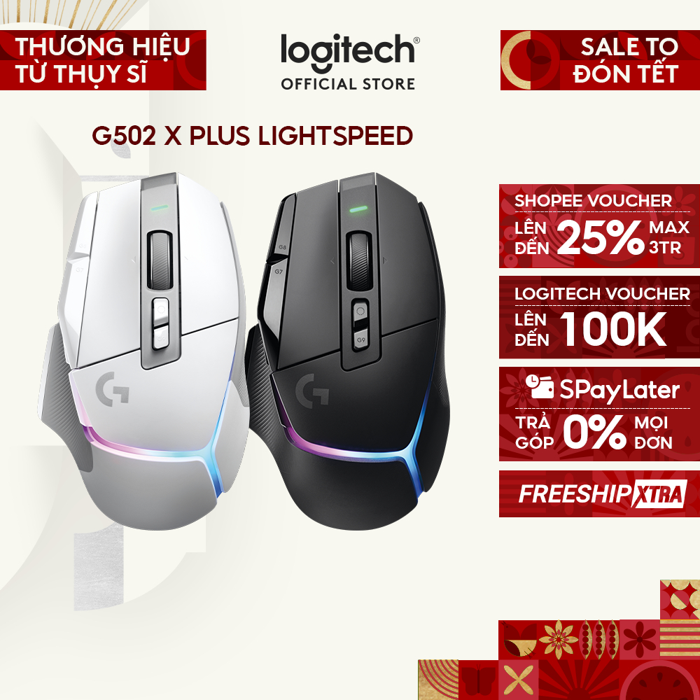 Chuột gaming không dây Logitech G G502 X PLUS LIGHTSPEED