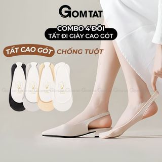 [MUA 4 TẶNG 1] Combo  đôi tất đi giày cao gót nữ GOMTAT, chất liệu cotton thoáng khí - CAOGOT-SUX-19218-CB5