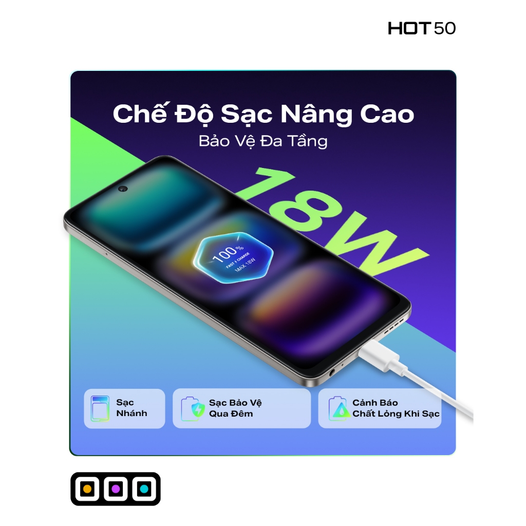 [Độc Quyền KOL] Điện thoại Infinix HOT 50i (4GB/128GB) - Màn hình 6.7" 120Hz | Camera 48MP | Helio G81 | 5000mAh sạc 18W