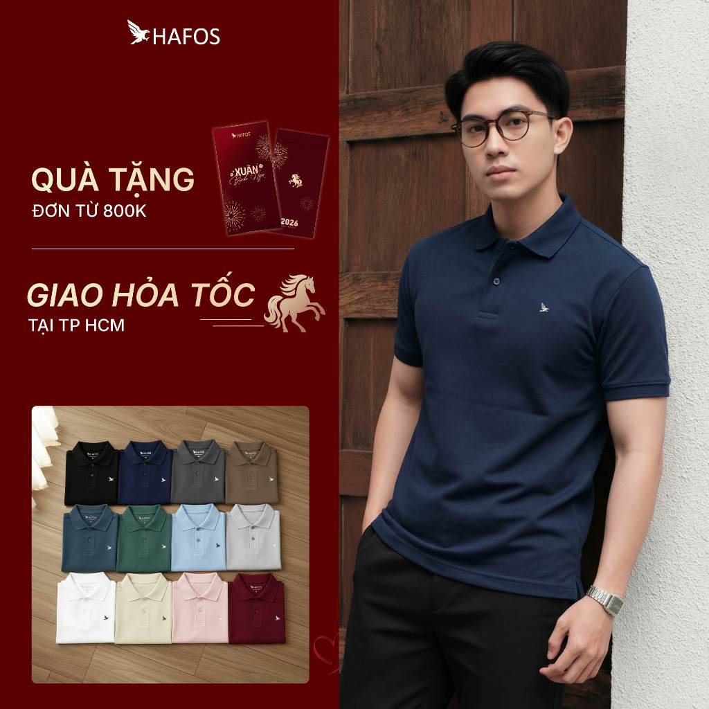 Áo Polo Nam HAFOS FALCON chất vải Smart Pique basic sang trọng, chất ...