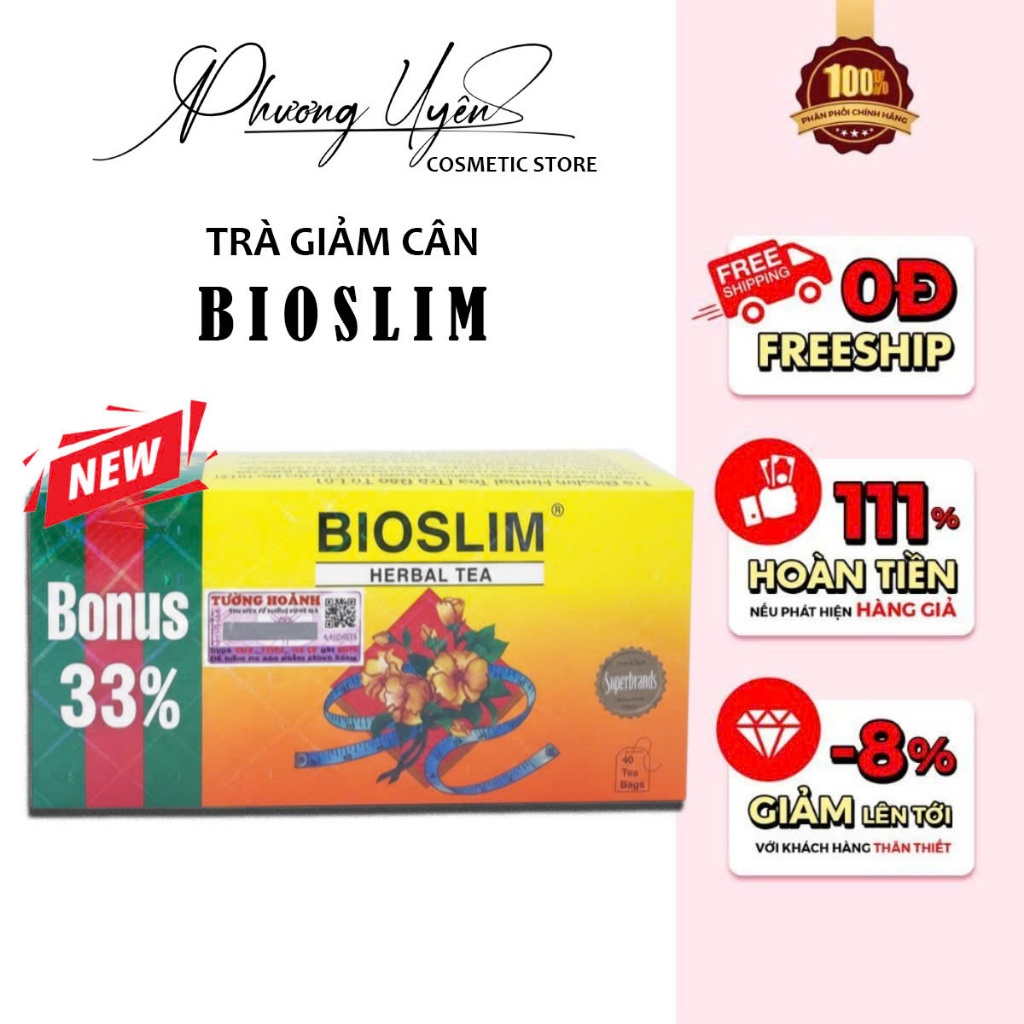 TRÀ GIẢM CÂN BẢO TÚ LỆ BIOSLIM THANH LỌC CƠ THỂ ĐỐT MỠ CẤP TỐC HIỆU QUẢ (HỘP 40 TÚI LỌC)