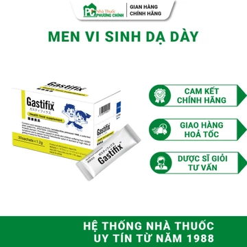 Men Vi Sinh Dạ Dày Gastifix - Hỗ Trợ Tiêu Hóa, Giảm Trào Ngược Dạ Dày Thực Quản Hộp 30 Gói