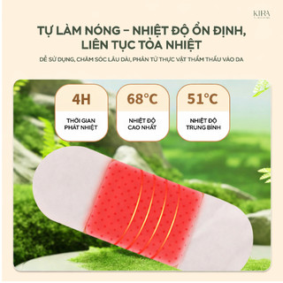 Miếng dán bụng thảo dược chiết xuất từ ngải cứu giúp giữ ấm vùng bụng, hỗ trợ detox và bài hàn