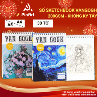 Sổ Vẽ Vangogh 200GSM CLASSMATE Không Kỵ Tẩy, Sổ Sketchbook Vangogh 30 Tờ Phù Hợp Vẽ Màu Acrylic, Gouache, Chì Màu