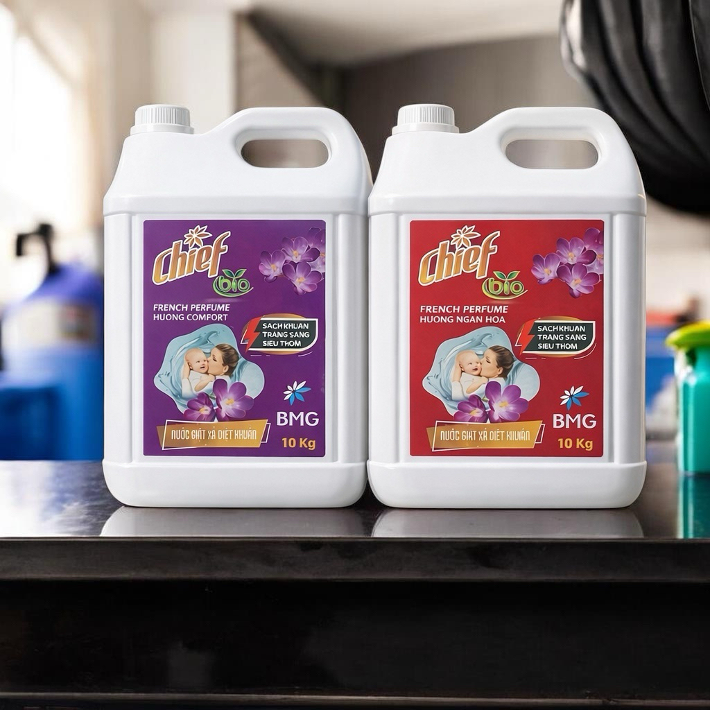 NƯỚC GIẶT XẢ CHIEF BIO 10KG HƯƠNG NƯỚC HOA