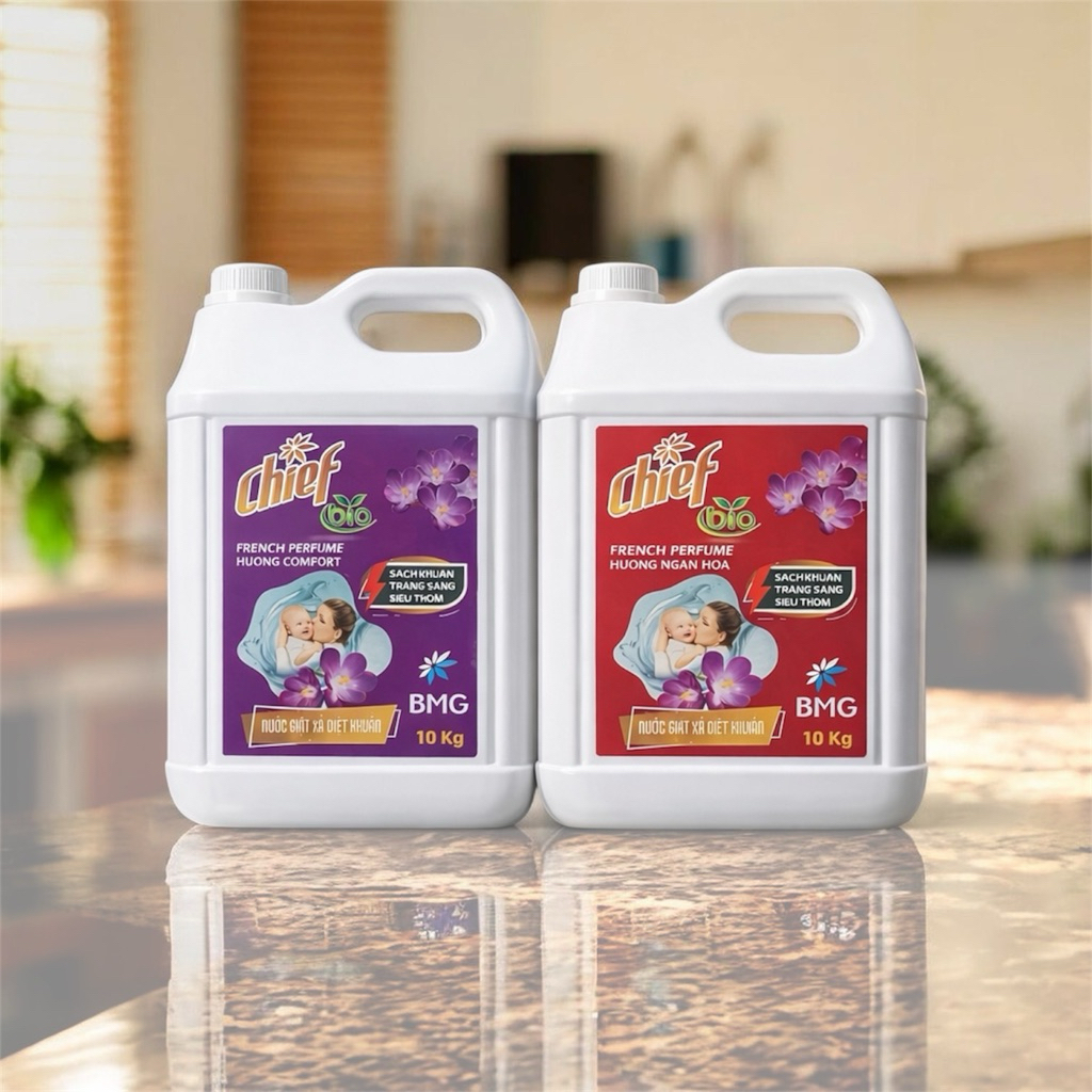 NƯỚC GIẶT XẢ CHIEF BIO 10KG HƯƠNG NƯỚC HOA