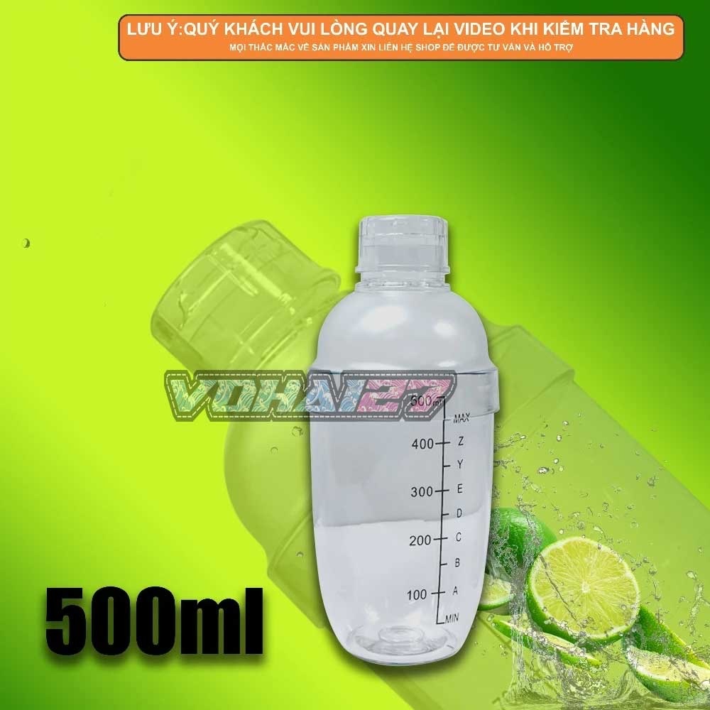 Shaker/ Bình lắc nhựa 350ml/530ml/700ml/1000ml