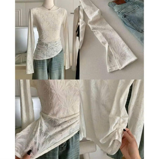 ÁO Ren LƯới Thu ĐÔng Họa Tiết LÁ Thiết Kế