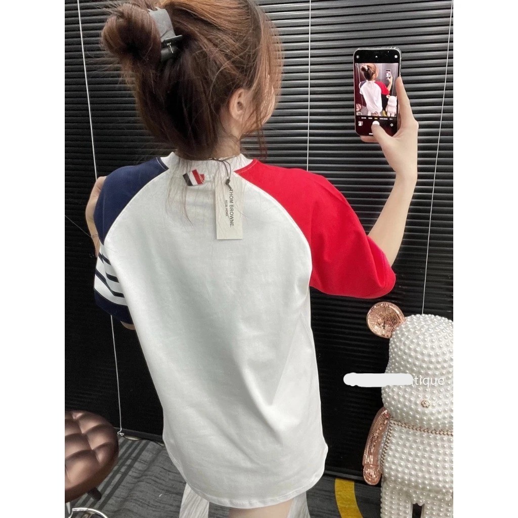Áo Thun Tay Lỡ Nam Nữ dáng rộng Basic Mix Tay Màu Thời Trang Nữ Siêu Đẹp