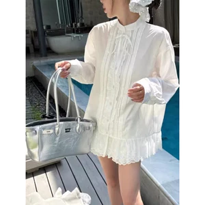 Váy BabyDoll Cổ Tàu Kiểu Sơ Mi Xếp Ly Điệu Đà Tiểu Thư❤️( hàng ORDER CHINNA 7-10n)