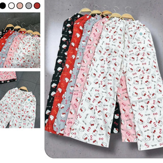 Quần Lụa 3D In Hình Kitty Dễ Thương - HoodieX- Quần Ống Rộng Mặc Nhà Cho Nữ Dưới 65kg