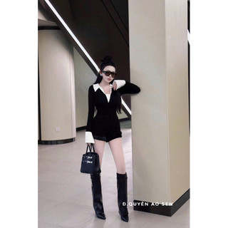 JUM ĐEN PHỐI CỔ SƠ MI + TAY SƠ MI HOT HIT