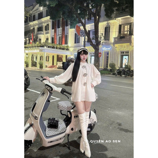 ÁO SƠ MI CỔ BÈO CÀI 3 HOA HOT HIT
