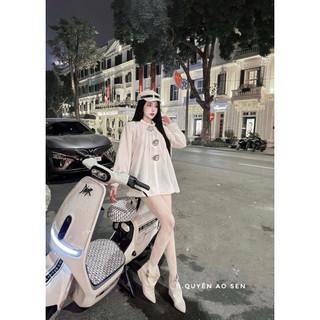 ÁO SƠ MI CỔ BÈO CÀI 3 HOA HOT HIT