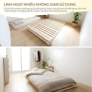 Giường Gỗ Pallet Cuộn Giá Rẻ Nhiều Kích Thước 1m2 1m4 1m6x2m 1m8x2m Gỗ Tự Nhiên Thiết Kế Cuộn Giá Rẻ
