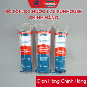 Combo 3 lõi lọc nước số 123 Sunhouse lắp vừa cốc lọc thô 10 inch máy lọc nước RO