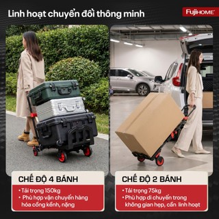 Xe đẩy đa năng 2 in 1 Fujihome FTM-150 - Chuyển Đổi Linh Hoạt, Tải Trọng Lên Đến 150KG