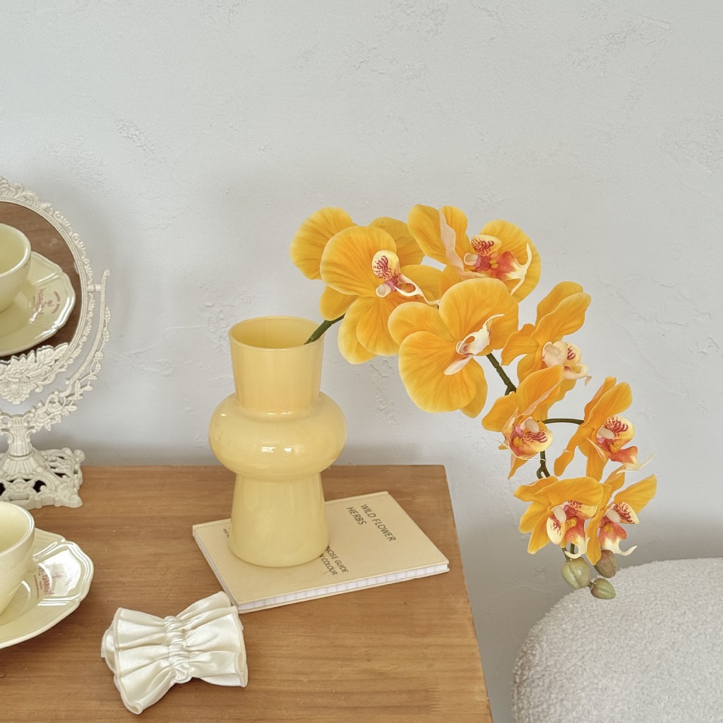 Cành hoa lan hồ điệp cao su 9 bông cao cấp trang trí - Kem Shop