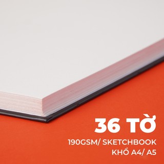 [TẶNG BÚT] Sổ Sketchbook GLOBAL ART 190gsm Vân Mịn, Sổ Vẽ Phác Thảo 72 Trang Giấy Không Kỵ Tẩy Màu Chì, Màu Sáp, Acrylic