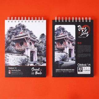 [Giảm 10K] Sổ Vẽ Đa Chất Liệu Global Art 72 Trang,190gsm, Sketchbook Thăng Long Quốc Giám 2 Mặt Vân Mịn, Không Kỵ Tẩy