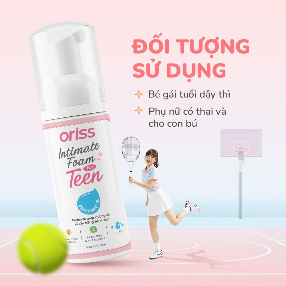 Dung dịch vệ sinh phụ nữ Oriss Teen cho tuổi DẬY THÌ hỗ trợ làm sạch dịu an toàn