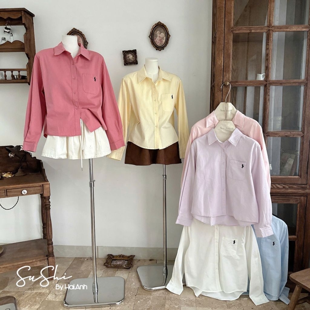 [𝑯𝒂 𝑨𝒏𝒉] Áo Sơ Mi Túi Ngực Tang Ngựa QCL1