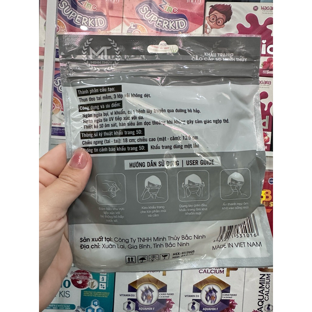 10 GOI khẩu trang 5D Dimico đen
