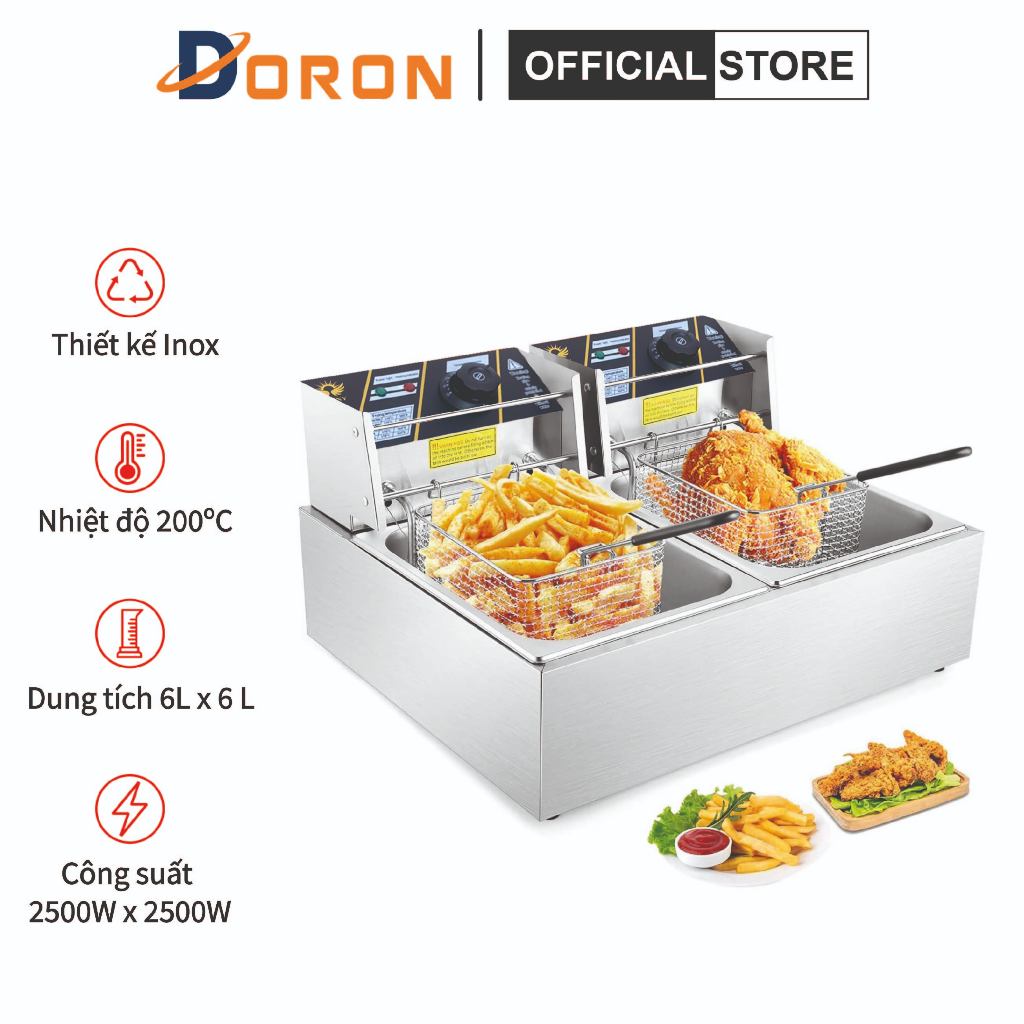 Bếp chiên 12 lít SUNNY 5000W chất liệu inox dày dặn, bền bỉ theo thời gian