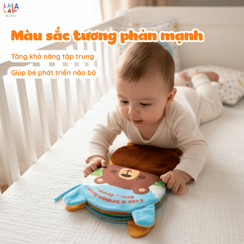 Đồ chơi vải Animal on the farm Lalala baby đồ chơi vải có âm thanh sột soạt chút chít cho bé