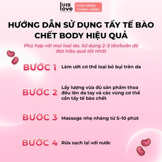 Tẩy tế bào chết body LUISLOVE chiết xuất Dừa Macca, Niacinamide dưỡng sáng da 310g [Tặng 1 sữa Tắm]