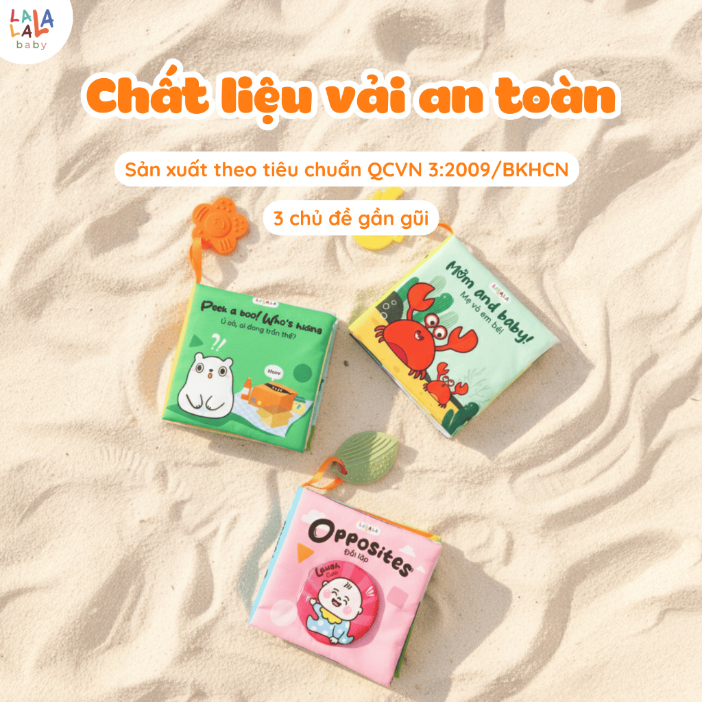 Đồ chơi vải Ehon Lalala Baby  đồ chơi vải tương tác cho bé đồ chơi giáo dục sớm kích thích giác quan