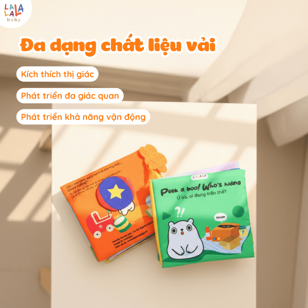 Đồ chơi vải Ehon Lalala Baby  đồ chơi vải tương tác cho bé đồ chơi giáo dục sớm kích thích giác quan