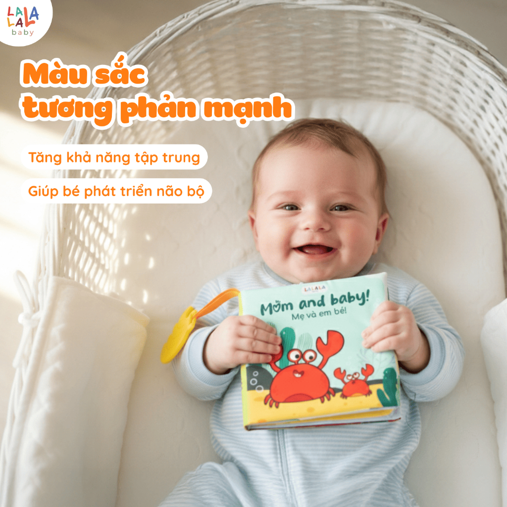 Đồ chơi vải Ehon Lalala Baby  đồ chơi vải tương tác cho bé đồ chơi giáo dục sớm kích thích giác quan