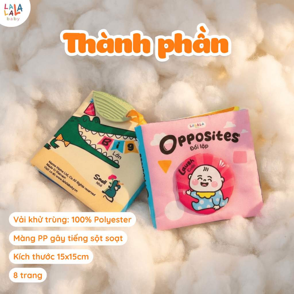 Đồ chơi vải Ehon Lalala Baby  đồ chơi vải tương tác cho bé đồ chơi giáo dục sớm kích thích giác quan
