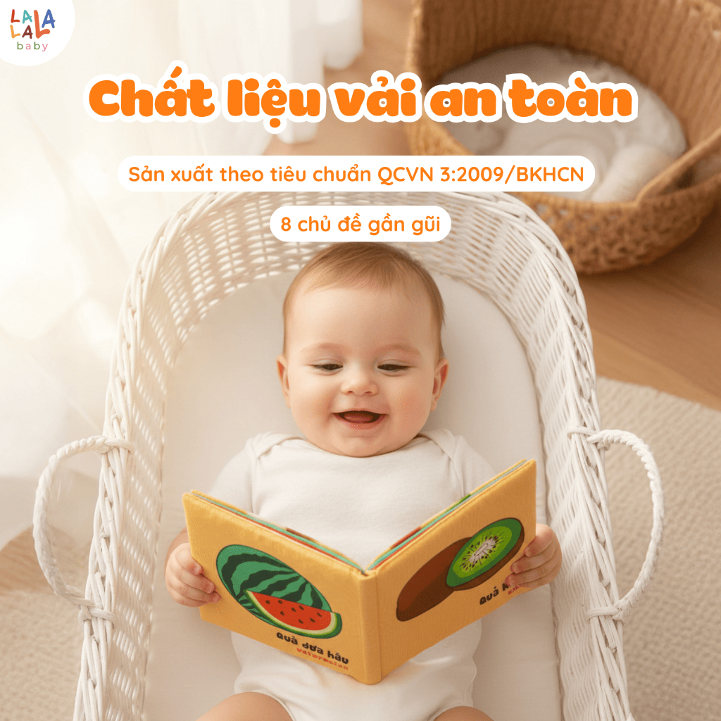 Sách vải cho bé sơ sinh My Very First Book Lalala Baby đồ chơi vải đa tương tác đồ chơi vải cho bé