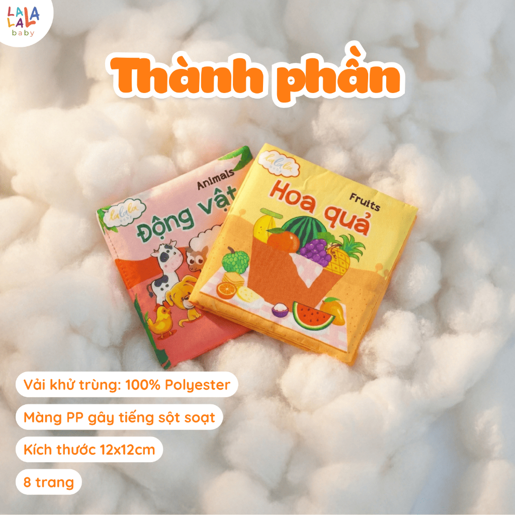 Sách vải cho bé sơ sinh My Very First Book Lalala Baby đồ chơi vải đa tương tác đồ chơi vải cho bé