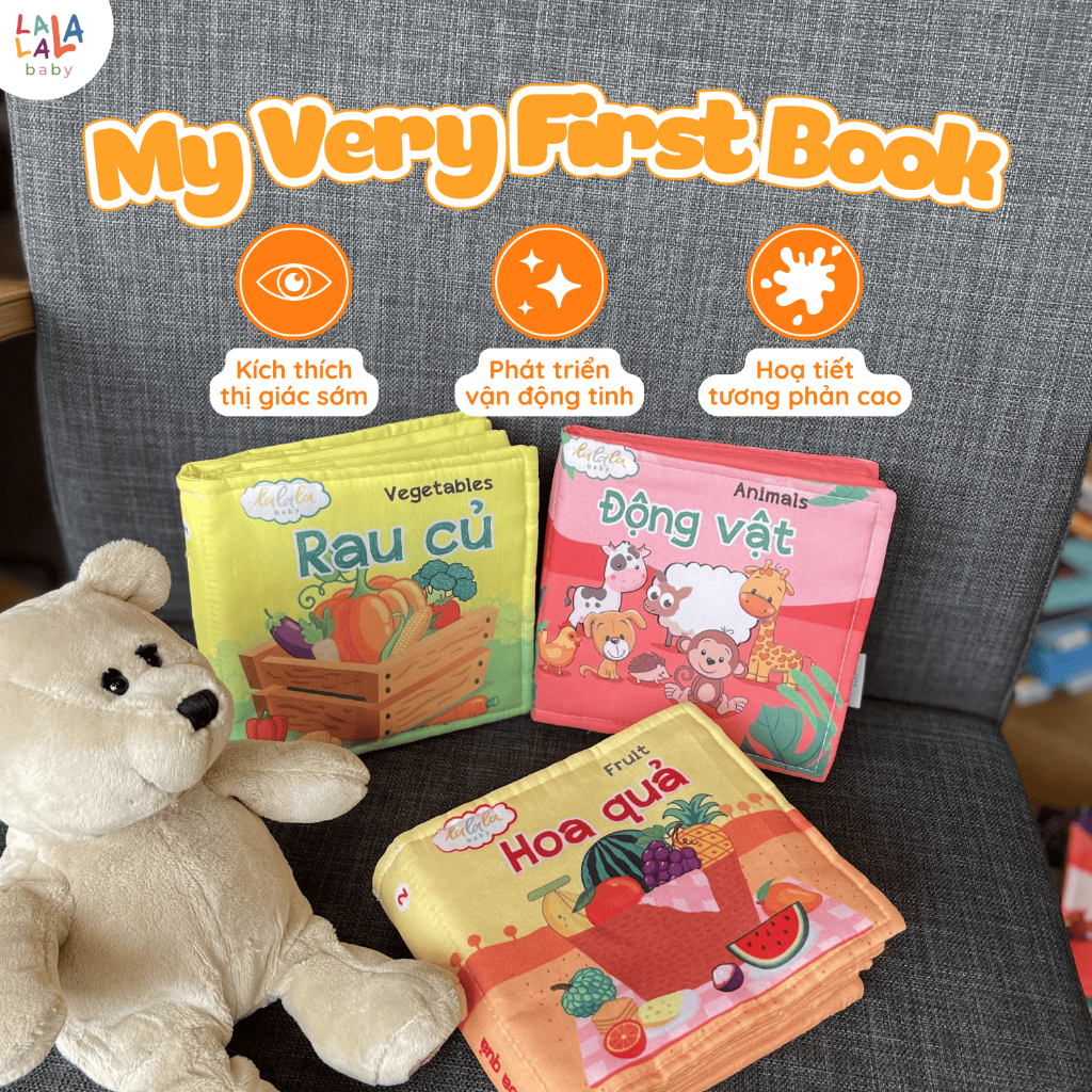 Sách vải cho bé sơ sinh My Very First Book Lalala Baby đồ chơi vải đa tương tác đồ chơi vải cho bé