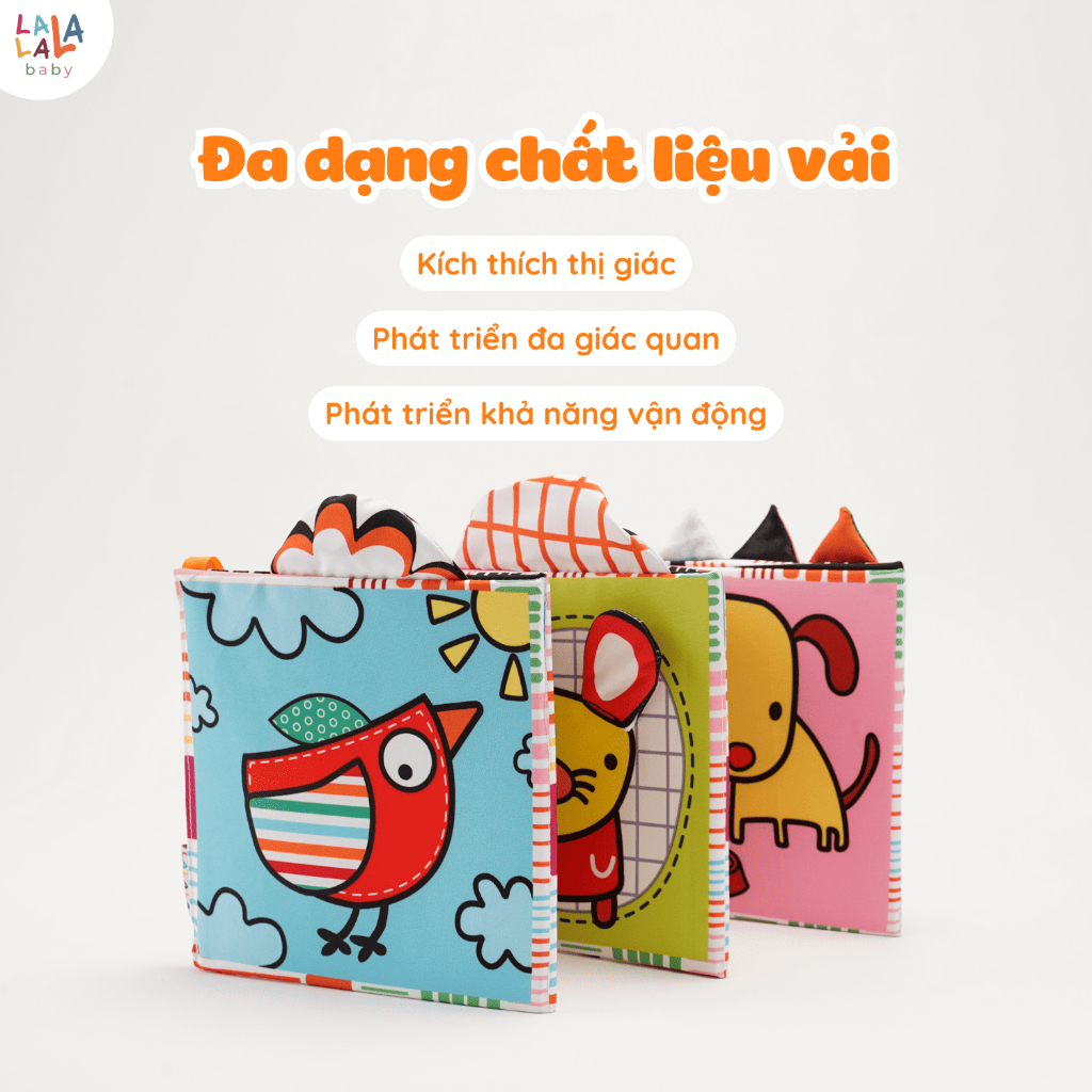 Sách Vải kiêm Quây cũi đồ chơi cho trẻ sơ sinh kích thích thị giác cho bé Lalala Baby 3in1