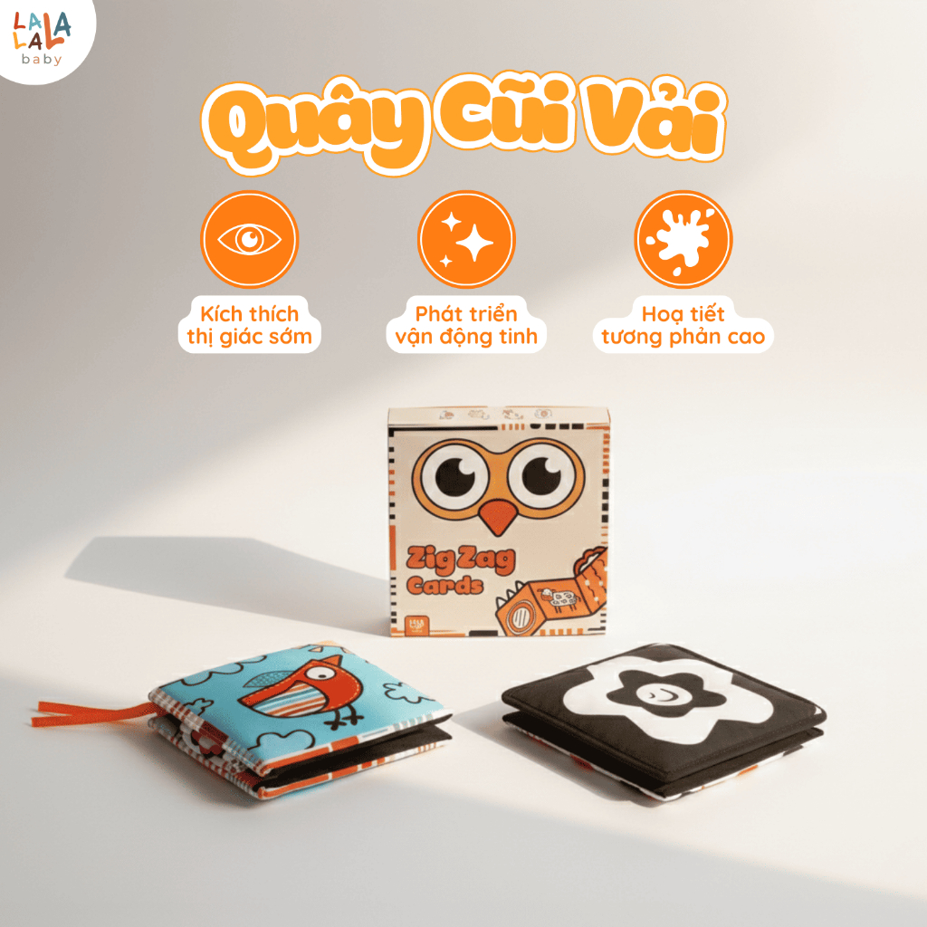 Sách Vải kiêm Quây cũi đồ chơi cho trẻ sơ sinh kích thích thị giác cho bé Lalala Baby 3in1