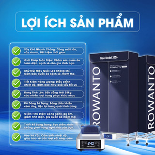 [Hỏa tốc] Tủ Sấy Quần Áo Siêu Tốc, ROWANTO S8+ máy sấy quần áo 1m7 đa năng, công suất 1850W, 5 mùi hương thơm