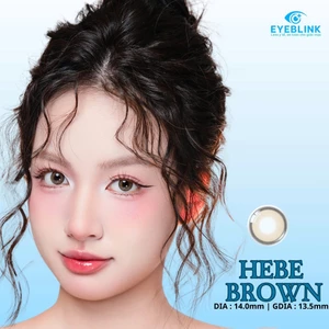 Kính áp tròng màu nâu Hebe Brown chất liệu Silicone Hydrogel 14h-24h hạn dùng 6 tháng EyeBlink
