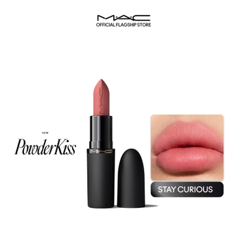 Son thỏi MAC Powder Kiss Hazy Matte Lipstick | Bền màu, ẩm mịn suốt 10H Khắc Son Miễn Phí
