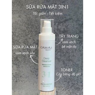 Sữa Rửa Mặt Peptide 3 Trong 1 Làm Sạch Sâu, Giảm Kích Ứng Casmara Deep Cleanser 3in1
