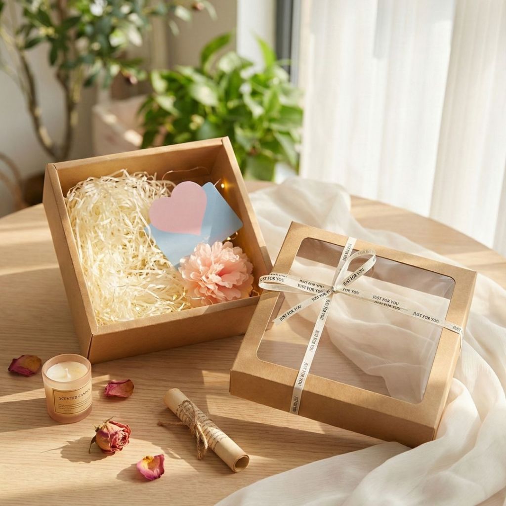 Hộp/Set Quà Tặng Gấu Bông Hình Con Vật Kraft Mặt Kính Sang Trọng Quà Tặng Sinh Nhật Tinh Tế Cho Bạn Gái/Trai, Cho Bè