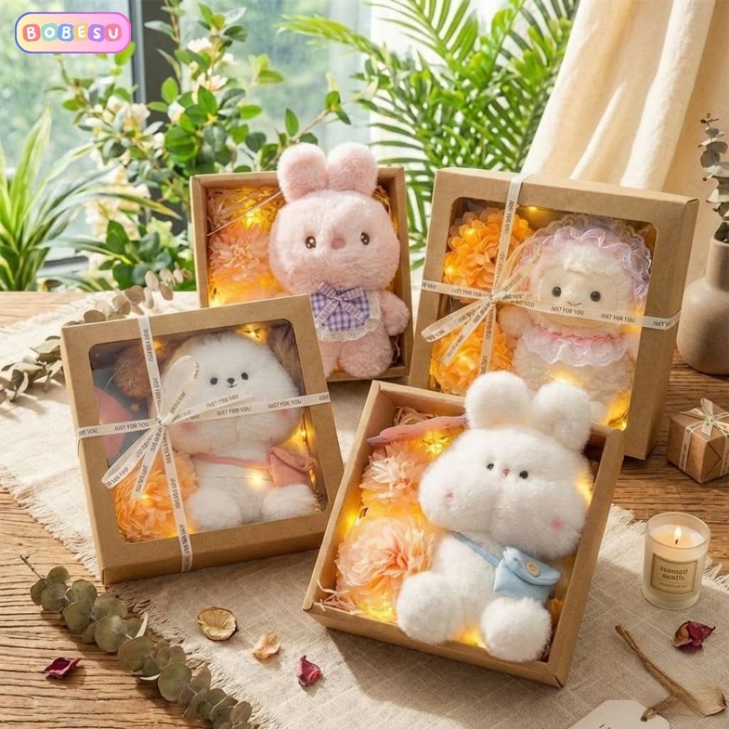 Hộp Kraft/Set Quà Tặng Gấu Bông Sang Trọng Tinh Tế Hình Các Con Vật Làm Quà Tặng Cho Bé,Bạn Gái/Trai Ngày Sinh Nhật