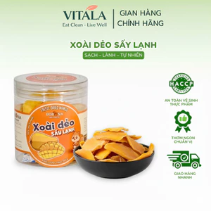 Xoài Dẻo Sấy Lạnh Hũ 200g Vitala F&B Nguyên Miếng Chua Ngọt Vị Tự Nhiên Tiện Lợi Ăn Liền