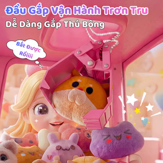 Máy Gắp Thú Bông Mini Lâu Đài Công Chúa Elsa Có Nhạc Và Đèn Vui Nhộn, Sẵn Nhiều Gấu Bông, Xu Đếm Thời Gian, Quà Tặng Bé