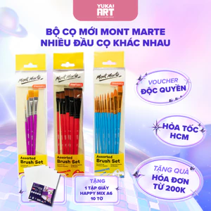Bộ Cọ Mới Mont Marte - Assorted Brush Set Mont Marte - Nhiều Đầu Cọ Khác Nhau