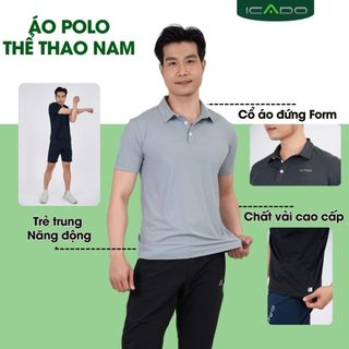 Áo Polo Nam Tennis Pickleball ICADO HT110 Áo Thun Nam Cao Cấp co giãn Thoáng Khí thegioidotap
