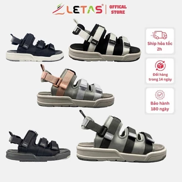 Giày Sandal nam nữ unisex Letas D721, Dép quai hậu đi học, sandal 3 quai, tẩy cao su chống trượt